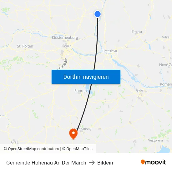 Gemeinde Hohenau An Der March to Bildein map