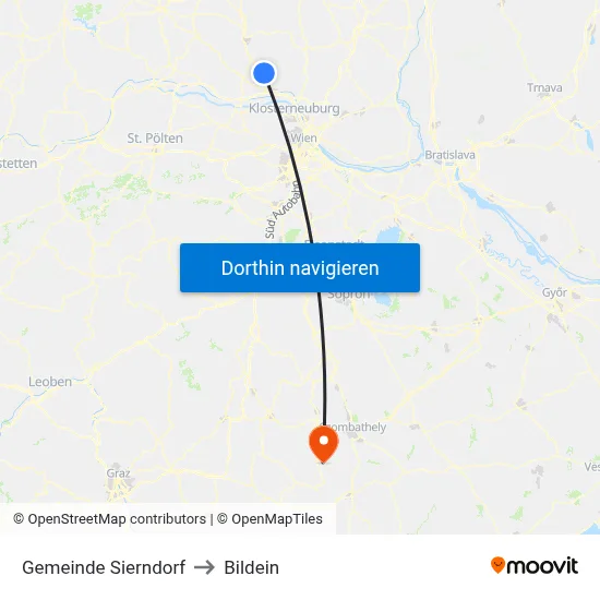 Gemeinde Sierndorf to Bildein map