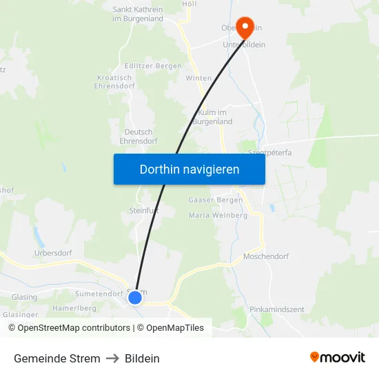 Gemeinde Strem to Bildein map
