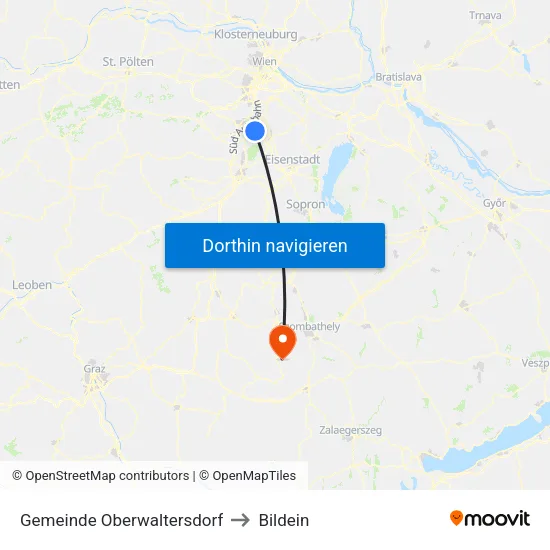 Gemeinde Oberwaltersdorf to Bildein map