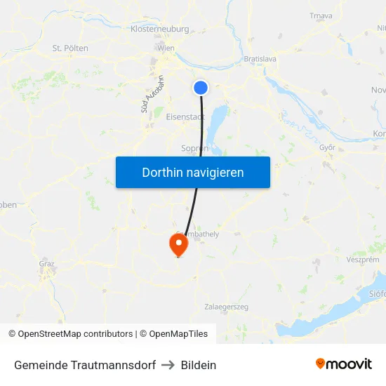Gemeinde Trautmannsdorf to Bildein map