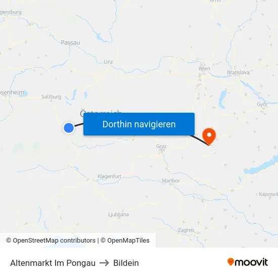Altenmarkt Im Pongau to Bildein map