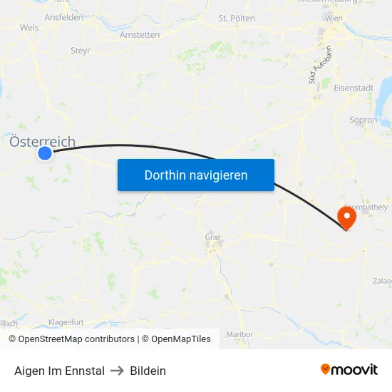 Aigen Im Ennstal to Bildein map
