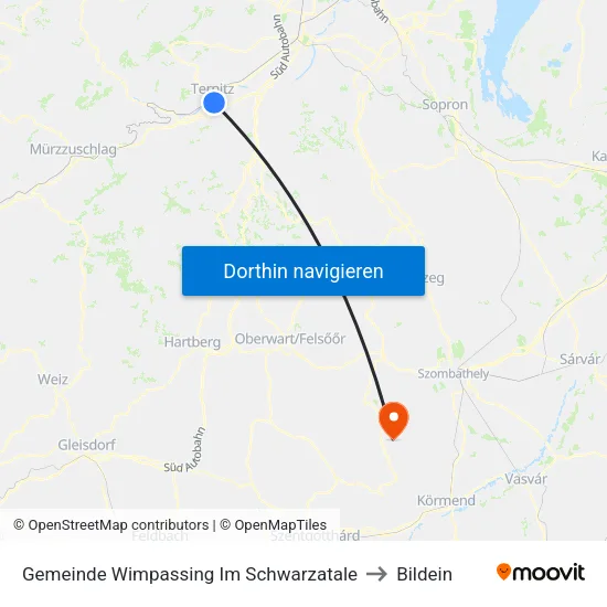 Gemeinde Wimpassing Im Schwarzatale to Bildein map