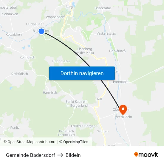 Gemeinde Badersdorf to Bildein map