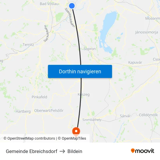 Gemeinde Ebreichsdorf to Bildein map