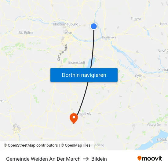 Gemeinde Weiden An Der March to Bildein map