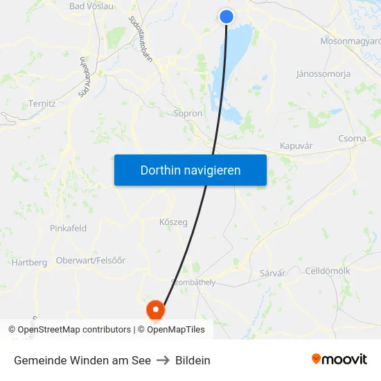 Gemeinde Winden am See to Bildein map