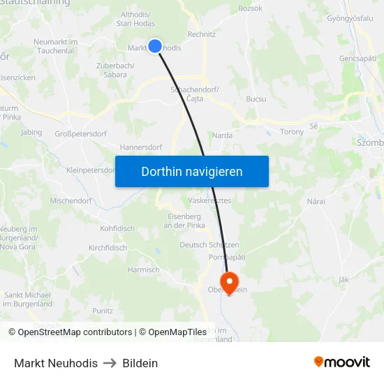 Markt Neuhodis to Bildein map