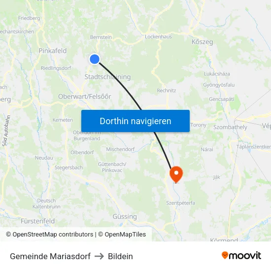 Gemeinde Mariasdorf to Bildein map