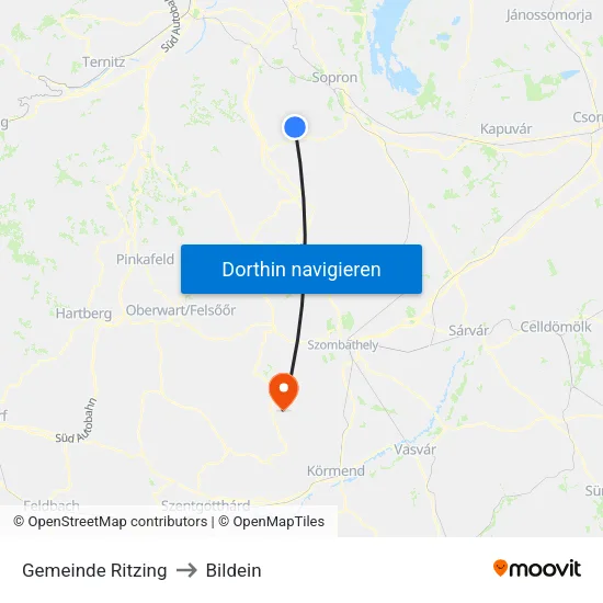 Gemeinde Ritzing to Bildein map