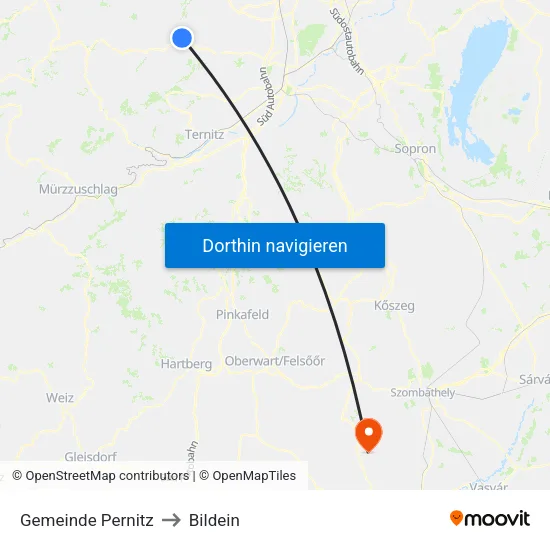 Gemeinde Pernitz to Bildein map