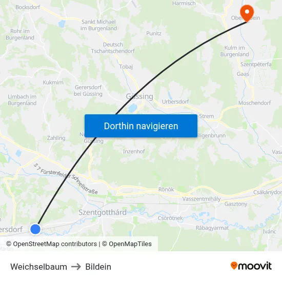 Weichselbaum to Bildein map