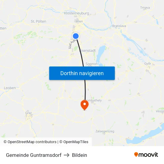 Gemeinde Guntramsdorf to Bildein map