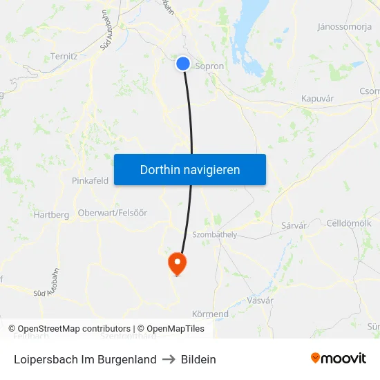 Loipersbach Im Burgenland to Bildein map