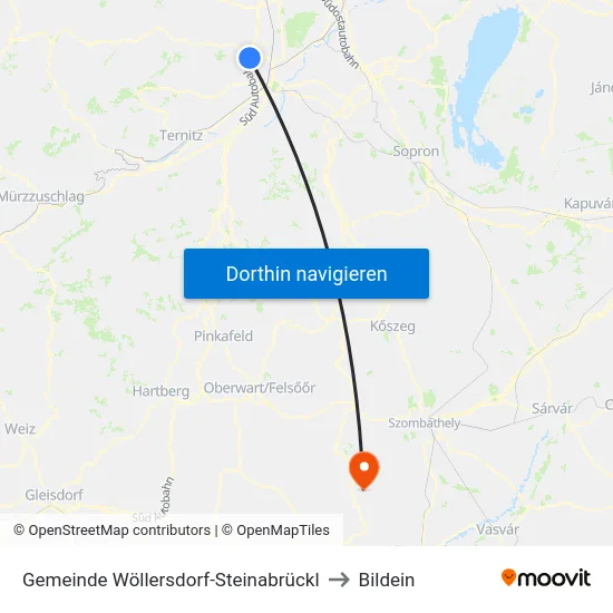 Gemeinde Wöllersdorf-Steinabrückl to Bildein map