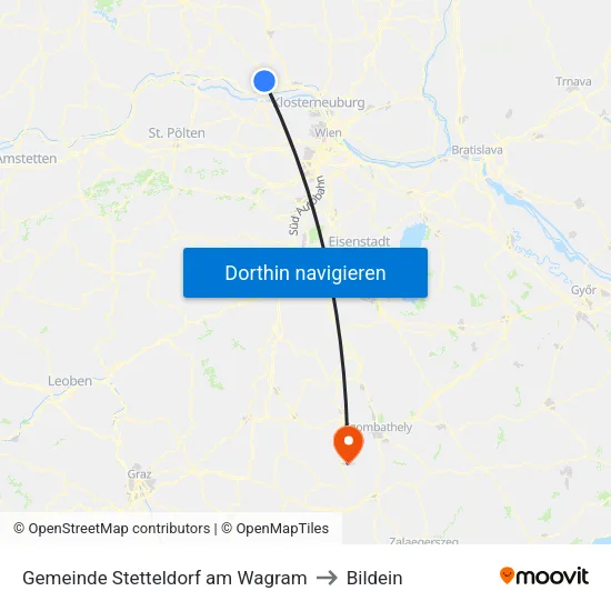 Gemeinde Stetteldorf am Wagram to Bildein map