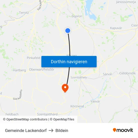 Gemeinde Lackendorf to Bildein map