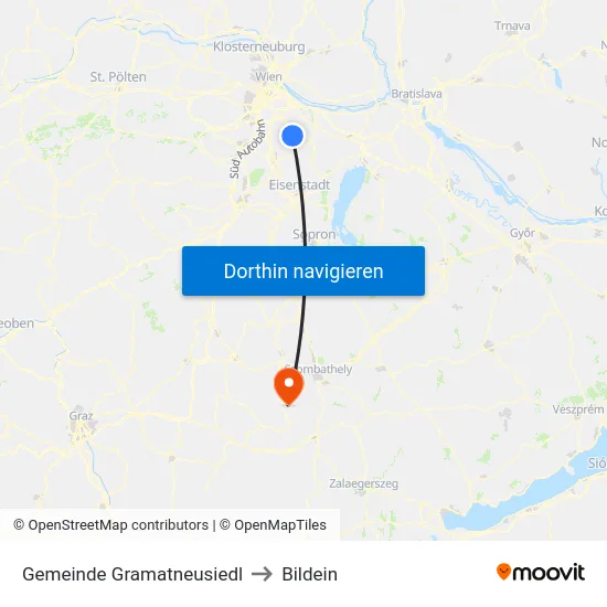Gemeinde Gramatneusiedl to Bildein map