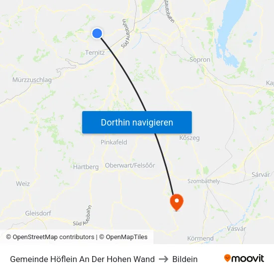Gemeinde Höflein An Der Hohen Wand to Bildein map