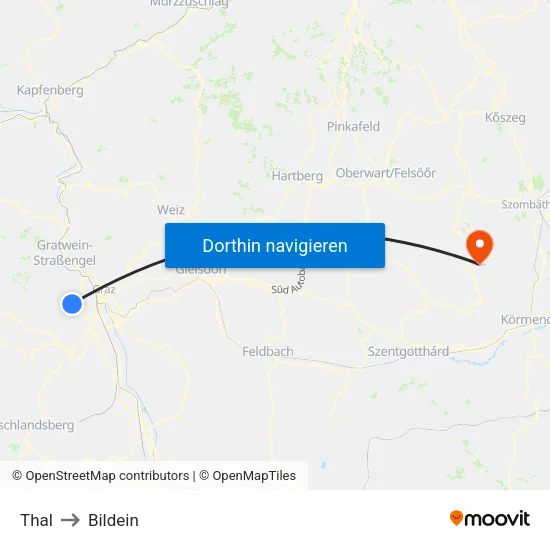 Thal to Bildein map