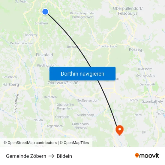 Gemeinde Zöbern to Bildein map