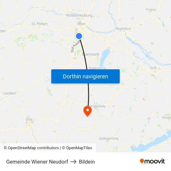 Gemeinde Wiener Neudorf to Bildein map