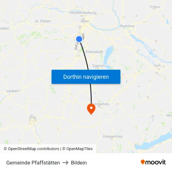 Gemeinde Pfaffstätten to Bildein map