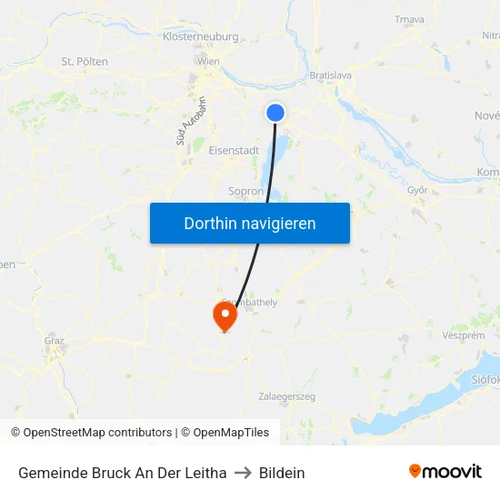 Gemeinde Bruck An Der Leitha to Bildein map