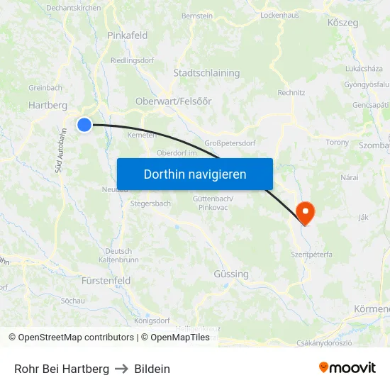 Rohr Bei Hartberg to Bildein map