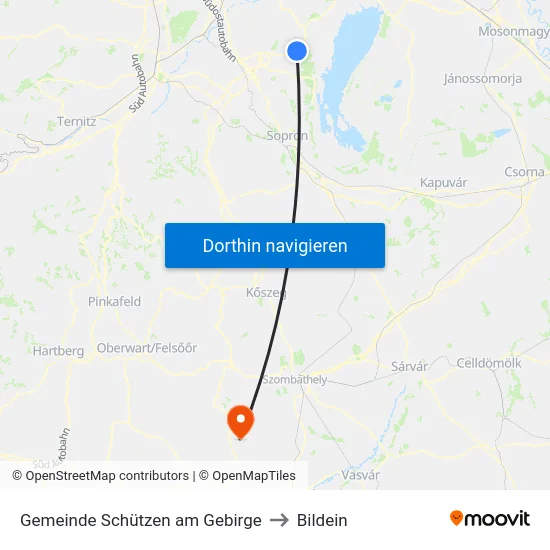 Gemeinde Schützen am Gebirge to Bildein map