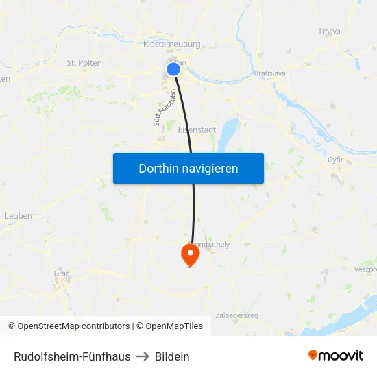 Rudolfsheim-Fünfhaus to Bildein map