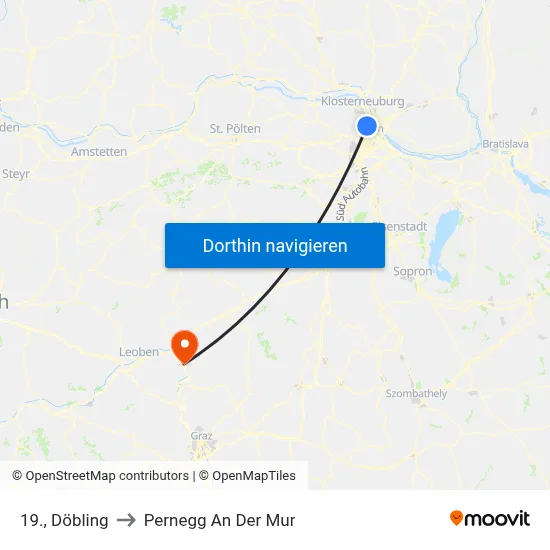 19., Döbling to Pernegg An Der Mur map