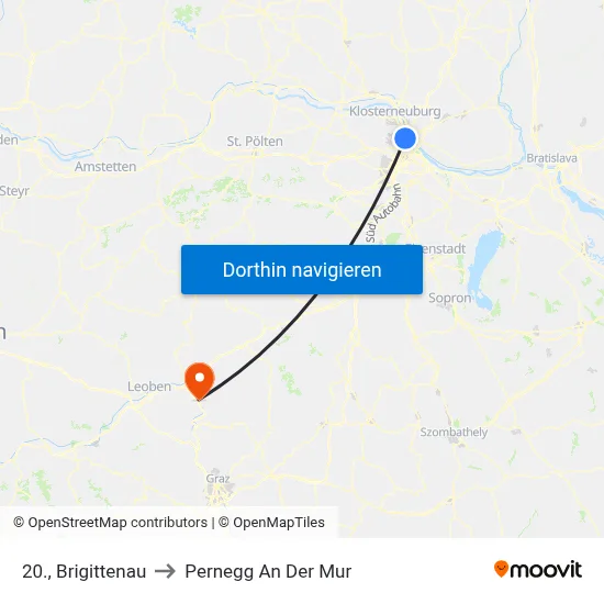 20., Brigittenau to Pernegg An Der Mur map