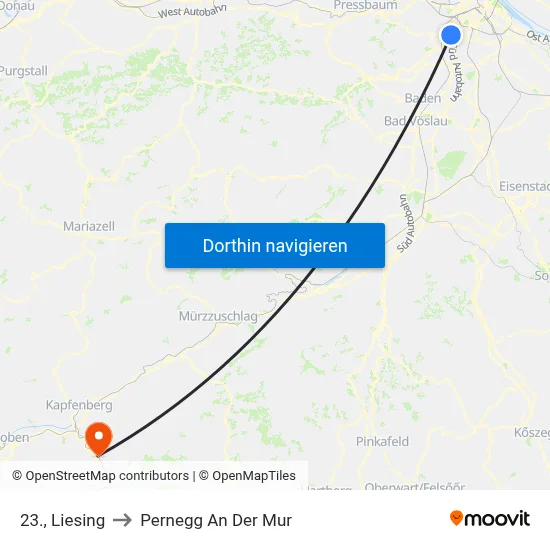 23., Liesing to Pernegg An Der Mur map