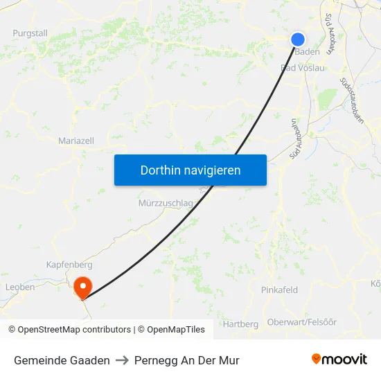 Gemeinde Gaaden to Pernegg An Der Mur map