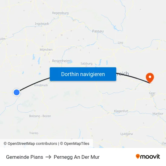 Gemeinde Pians to Pernegg An Der Mur map