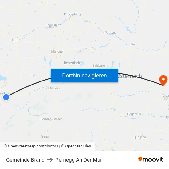 Gemeinde Brand to Pernegg An Der Mur map