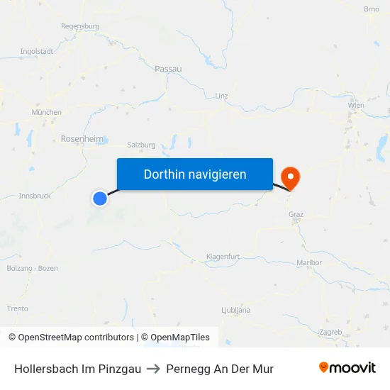 Hollersbach Im Pinzgau to Pernegg An Der Mur map