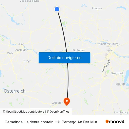 Gemeinde Heidenreichstein to Pernegg An Der Mur map