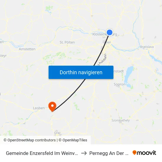 Gemeinde Enzersfeld Im Weinviertel to Pernegg An Der Mur map