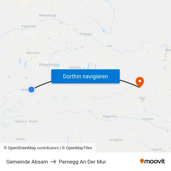 Gemeinde Absam to Pernegg An Der Mur map