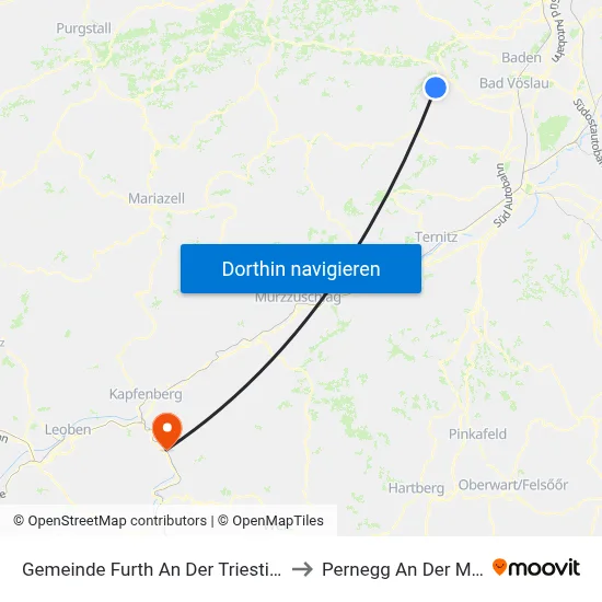 Gemeinde Furth An Der Triesting to Pernegg An Der Mur map