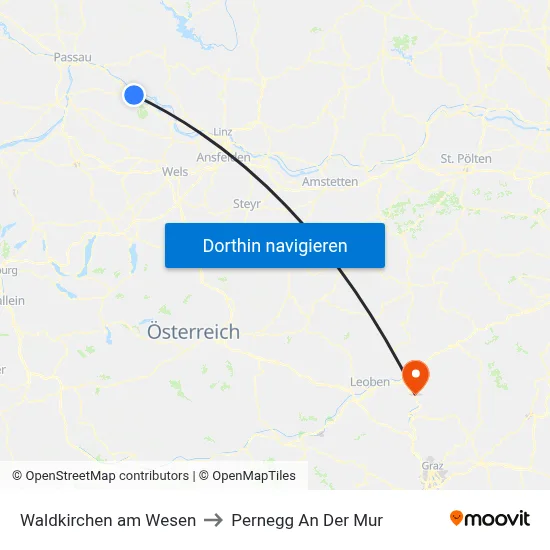 Waldkirchen am Wesen to Pernegg An Der Mur map