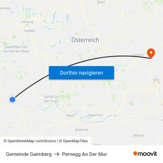 Gemeinde Gaimberg to Pernegg An Der Mur map