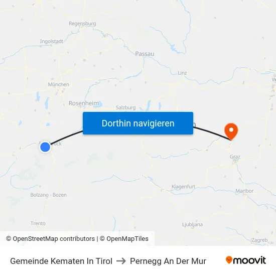 Gemeinde Kematen In Tirol to Pernegg An Der Mur map