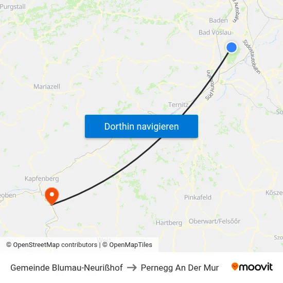 Gemeinde Blumau-Neurißhof to Pernegg An Der Mur map