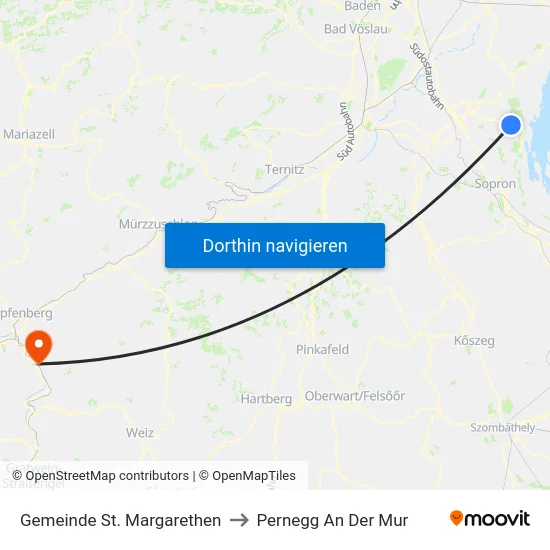 Gemeinde St. Margarethen to Pernegg An Der Mur map