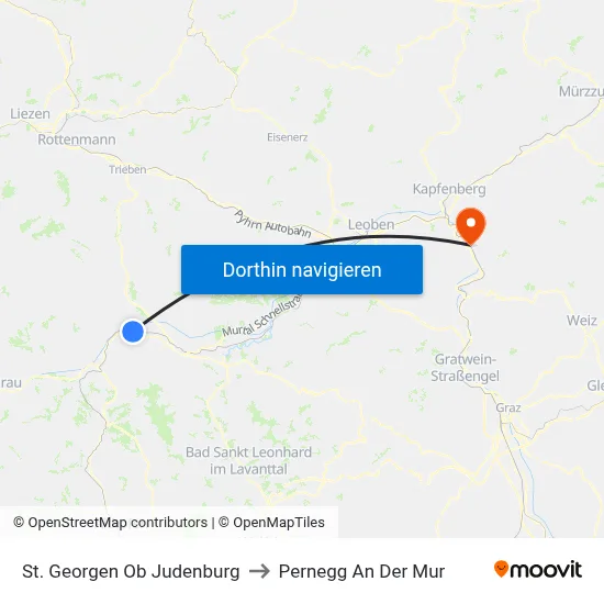 St. Georgen Ob Judenburg to Pernegg An Der Mur map