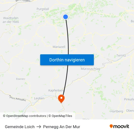 Gemeinde Loich to Pernegg An Der Mur map